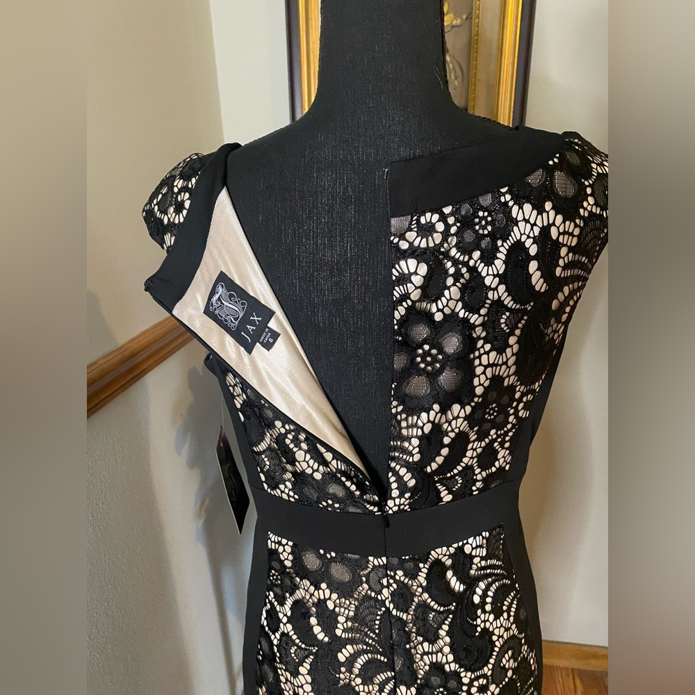 JAX black lace and nude dress, size 6 - Picture 6 of 6